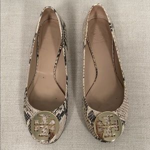 Tory Burch snake skin flats.